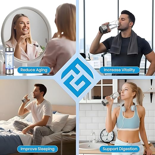 2026 Hydrogen Water Bottle, Up to 3100 PPB in 3 Mins, SPE PEM Tech, 1500mAh Rechargeable Portable Hydrogen Water Bottle, 420ml/14OZ for Travel, Gym, Home, Office, Daily Use | Gift for Family & Friends