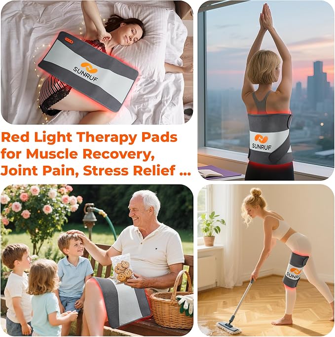 Red Light Therapy for Body, 10000mAh Large Cordless Portable Light Therapy Pad, 660&850nm Infrared Light Therapy for Back Waist Shoulder Knee Joint, Home Outdoor Using, Gifts for Women Men (24.5"x13")
