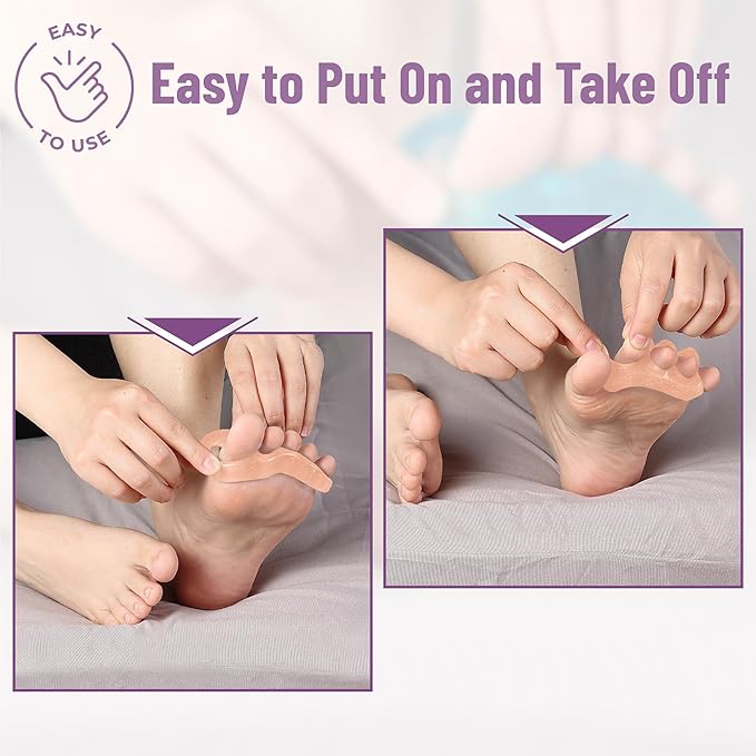 Dr. JK- ToePal Gel Toe Separator, 4 Pairs, Blush, Toe Spacers, Bunion Corrector