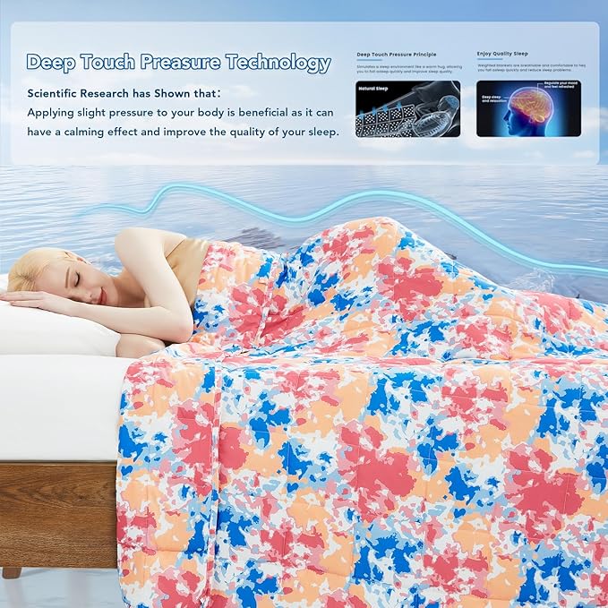 Topcee Weighted Blanket for Adults (20 lbs, 60" x 80") Queen Size Soft Cooling Heavy Blanket Sleeping, Apply to 190-210 lbs Body, Thick Breathable Blanket with Glass Bead, Easy Care