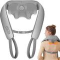 KNQZE Neck and Shoulder Massager with Heat, Cordless Back and Neck Massager, Upgraded Graphene Heating, 4D Shiatsu Deep Kneading Massage for Shoulder, Back Pain Relief (Gray)