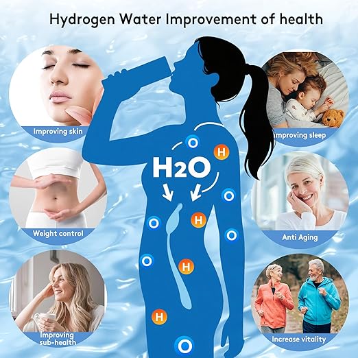 2026 New Hydrogen Water Bottle, 2800PPB in 3Min, SPE PEM Tech, Portable 16OZ, Rechargeable Hydrogen Water Bottle for Travel, Home, Office – Gift for Family & Friends (XR-14)