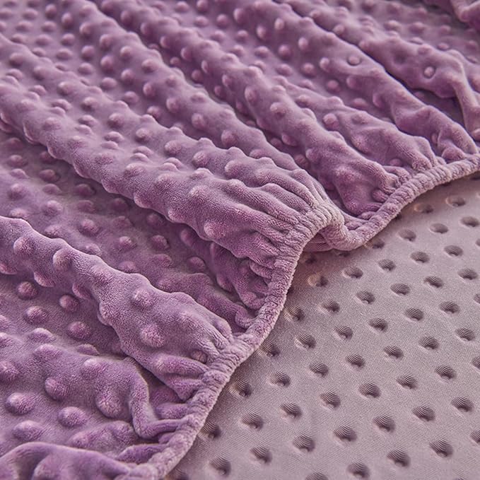ZIQINPSQ Coral Velvet Fitted Sheet-Thickened Cold-Resistant and Warm Bed Sheets-Soft Velvet Fleece Fitted Sheets with-Elastic All Around. (Purple, Full)