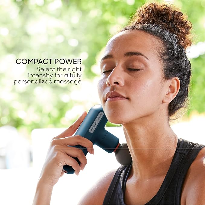 Sharper Image Powerboost Move Aero [New 2026 Version] Mini Deep Tissue Percussion Massage Gun| Muscle Recovery & Pain Relief Massage Tool| Full Body Back & Shoulder Massager| Gift for Men Women
