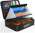 Noiposi 5200℉ Fireproof Document Box, 16.1x 11.4x4.3 Inch Waterproof and Fireproof Document Organizer,Portable Home Travel Safe Storage Box for Legal Size Documents,File and Birth Certificate,Black