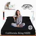 Ali King Grounding Sheets - California King Size, Soft Cotton with Silver Fiber, 15'' Deep Pocket Earth Grounding Fitted Bed Sheets for Improved Sleep (Black, California King 72''*84''*15'')