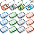 Domensi 16 Pack 3 Compartment Small Pill Case Bulk Travel Pill Organizer Portable Moisture Proof Box Container for Pocket Purse Daily Medicine Vitamin Holder Dispenser
