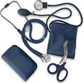 ASA TECHMED Nurse EMT Starter Pack Stethoscope, Blood Pressure Monitor and Trauma 7.5" EMT Shear Ideal Gift for Nurses, Medical Students, Firefighters, Police and Personal Use (Navy Blue) 4 Piece Set