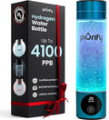 Hydrogen Water Bottle Generator - Up to 4100+ PPB Molecular Hydrogen Infusion - SPE/PEM Technology - Certified H2 Generator - Rechargeable - Extended Warranty - 10 oz (Turquoise)