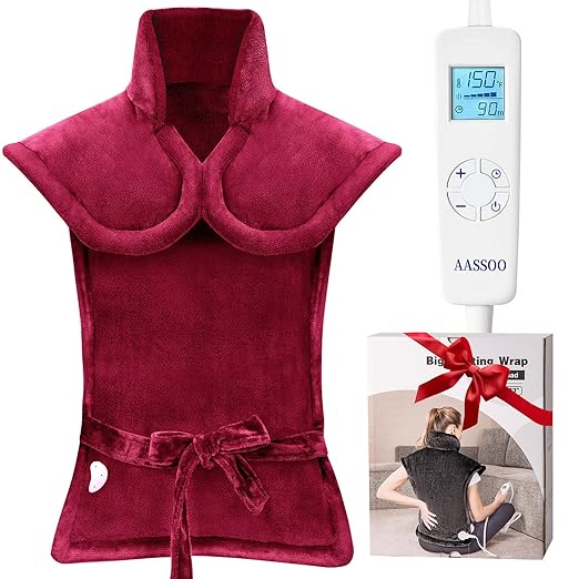 Graphene-Infused Heating Pad for Neck Shoulder and Back,Birthday Gifts for Women Men Dad, Weighted Electric Neck Shoulders Heat Pad for Pain Relief, 24"x37", ETL Certified