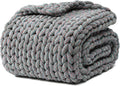 YnM Chenille Weighted Blanket, Handmade Chunky Knitted Design, Soft and Cozy, Temperature Regulating and Breathable, Machine Washable Throw for Sleep or Home Decor (Red Blue, 50x60 Inch, 10lbs)