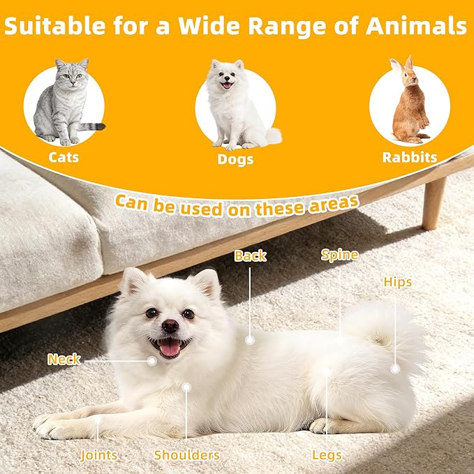 Pets Upgraded Red Light Therapy Belt, LED Infrared Therapy with 4 Modes & 4 Adjustable Timer, 60 LEDs, 660nm & 850nm Red Light, LED Screen Pet Muscle Recovery Light for Joint Relief