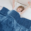 Aemicion Weighted Blanket for Adults (10lbs,48"x72",Slate Blue on Both Sides) Sherpa Fleece Heavy Blanket for Sleeping Perfect for 80-110lbs,Machine Washable