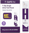 SAFE LIFE Ketamine Dip Card Test Kit | Urine Screening for KET/keta, 1000 ng/mL Cutoff [ 10 Pack]