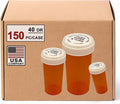40 Dram Large Size Push Down and Turn Vials for Pharmacy – 150 Pcs Empty Pill Bottles, Pill Bottles with Reversible Caps, Mini Pill Organizer Containers, Small Travel Pill Dispenser for Bulk Use