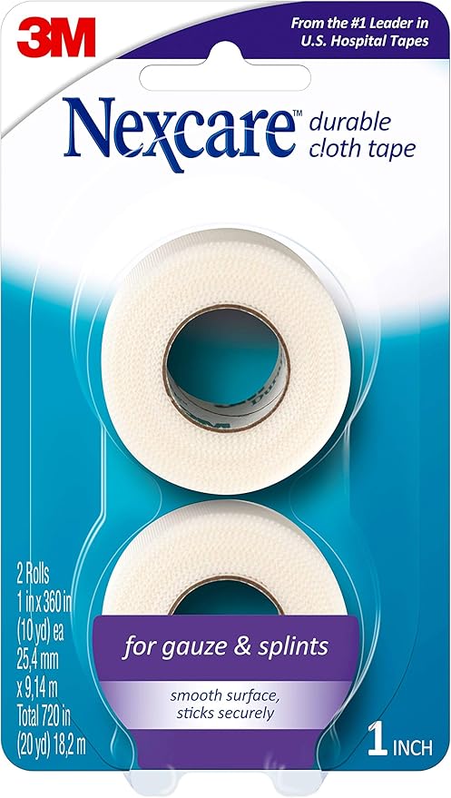 Nexcare Durapore Durable Cloth Tape, From the #1 Leader in U.S. Hospital Tapes, 1 Inch X 10 Yards, 6 Rolls
