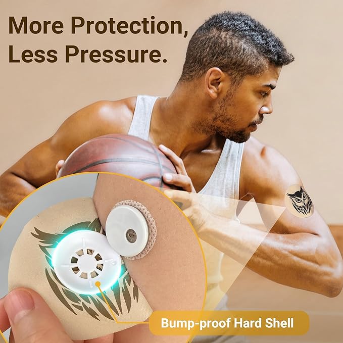 Libre 3 Sensor Covers Tattoo Waterproof, Amolyfe 10 Pack Freestyle Libre 3 Plus Covers, Bump-Proof with Hard Cap, Waterproof Breathable Medical CGM Adhesive Patches, 14-Day CGM Protection (Lion)