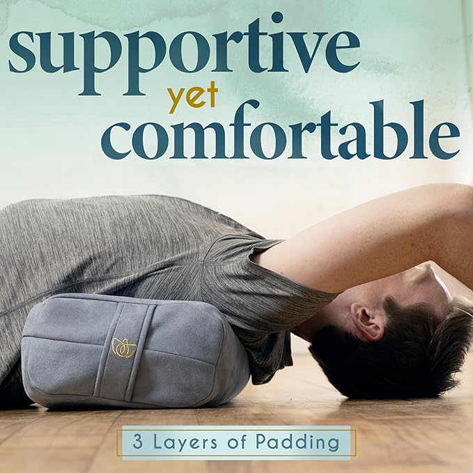 Florensi Meditation Cushion - Comfortable Floor Pillow - Traditional Tibetan Meditation Pillow with Beautiful Velvet Cover - Large Floor Cushion Seating for Adults - Premium Yoga Buckwheat Bolster