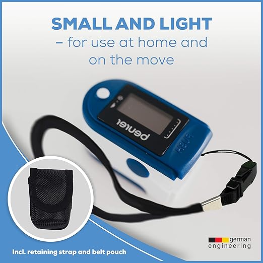 Beurer PO50 Fingertip Pulse Oximeter, Blood Oxygen Saturation & Heart Rate Monitor, 4 Colored Graphic Display Formats, Extra-Small & Light, Strap & Batteries Included