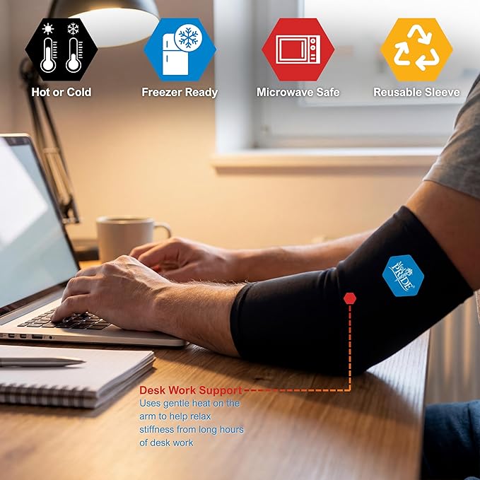 MED PRIDE Gel Compression Sleeve for Elbow, Knee, Arm, Reusable Hot & Cold Therapy for Pain Relief, Swelling, Injuries, Flexible Fit