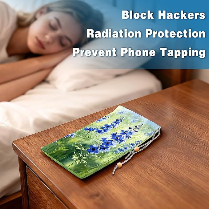 EMF Shield Sleeve for Cell Phone Reduce Signal Anti-EMP Pouch Against Radiation, EMF, 5G, RFID Blocking 4x8 Inch Lavender Phone Sleeve Bags