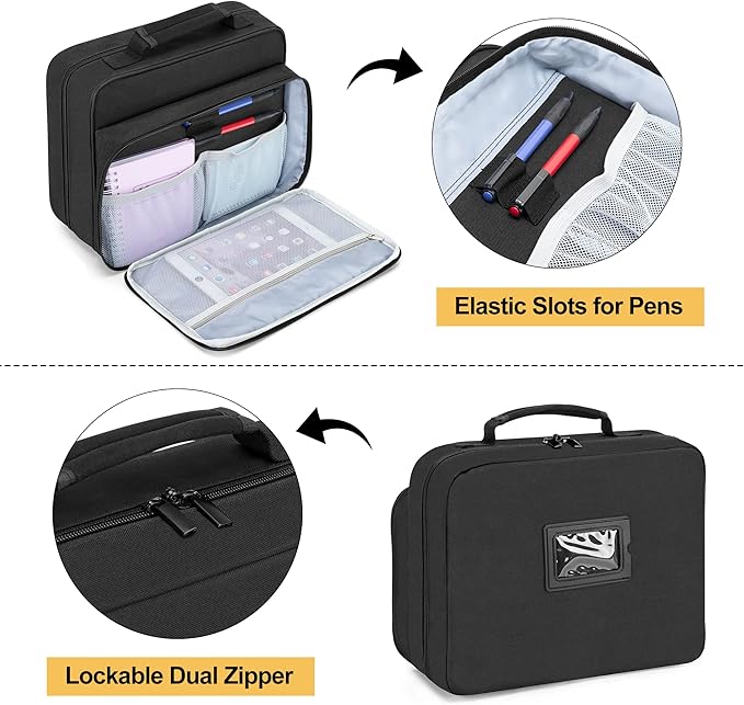 Damero Pill Bottle Organizer, Medicine Bottles Storage Bag Medication Travel Carrying Case for Pill Organizer, Vitamins, Medical Supplements, Black, Patent Design