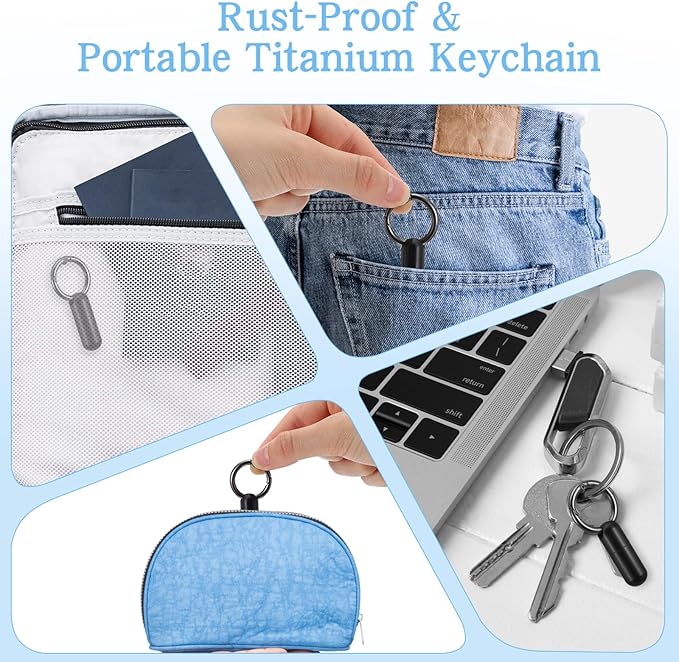 Small Pill Case Keychain Tiny Portable Pill Carabiner Clip Holder Bottle Micro Waterproof Metal Container Mini Emergency Medicine Organizer for Outdoor Camping Travel Purse Pocket(Black)
