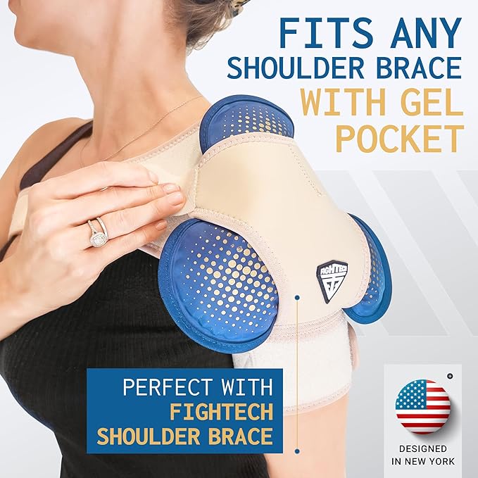 Reusable Gel Ice Pack - Cold/Hot Pack Therapy for Rotator Cuff Injuries Bursitis and Swelling (Hinge Joint, 2-Pack)
