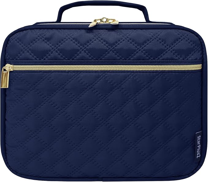 Large Travel Pill Bottle Organizer, Slim Medicine Bag, Carrier for Medications and Medical Supplies - Navy Ultrasonic