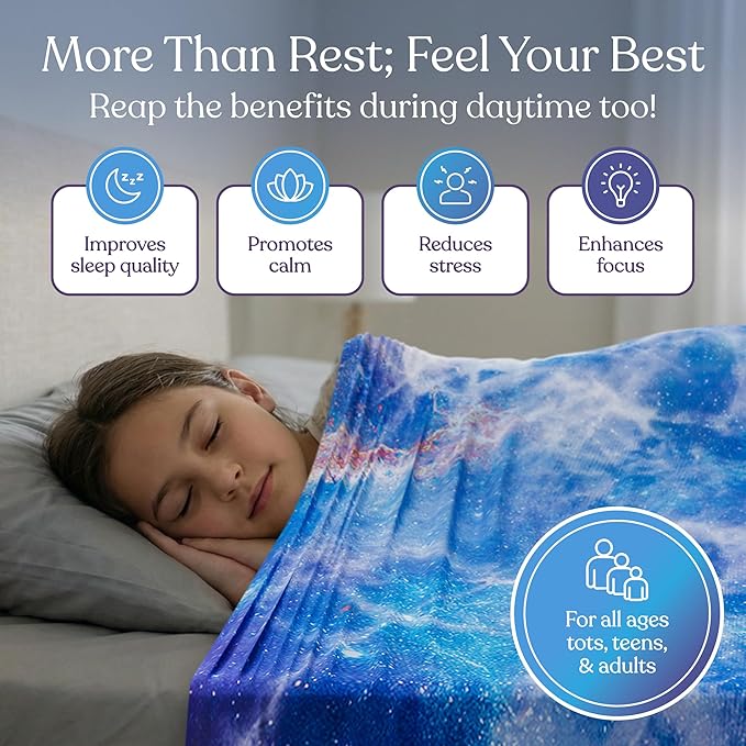 Deep Pressure Sensory Bed Sheet – Twin Sensory Compression Sheet Breathable Sleep Pod Blanket for Better Sleep Support – Calming Compression Blankets for Kids and Adults Starlight Sky