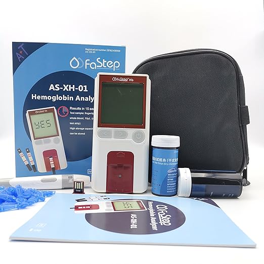 Hemoglobin Meter Hemoglobin Test Meter Hemoglobin Analyzer Test Kit + 25 Strips +25Lancets Easy To Use At Home