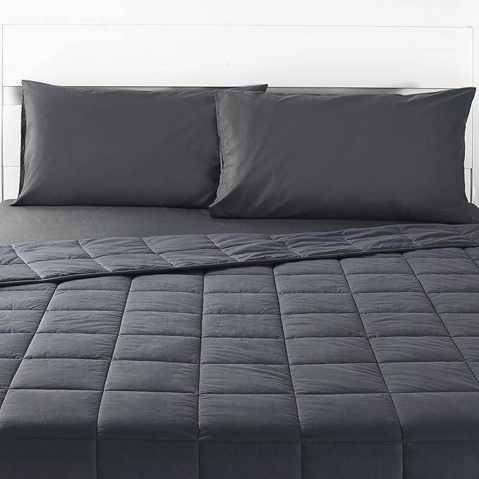 RelaxBlanket King Size Weighted Blanket | 80''x90'',15lbs | for Single or Double | Premium Cotton Material with Glass Beads | Dark Grey