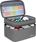 Mancro First Aid Bag Empty with Lockable Zipper, Dual Layers Pill Bottle Organizer Storage for Home, Medication Travel Bag for Pills, Vitamins, Emergency Supplies, Travel, Grey