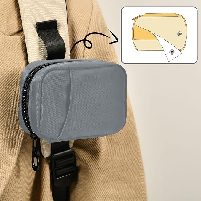 Naanle 7 Day Pill Case Travel Pill Organizer Bag with Zipper Portable Weekly Case Compact Size for Vitamin Supplement Holder, Solid Color Grey