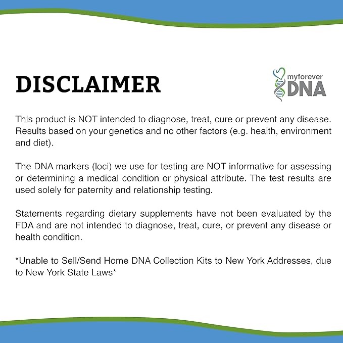 My Forever DNA® Home Paternity Test Kit | 24 Genetic DNA Markers Tested | Accurate, Private Results from Certified U.S. Laboratory | All Lab Fees & Return Shipping Included