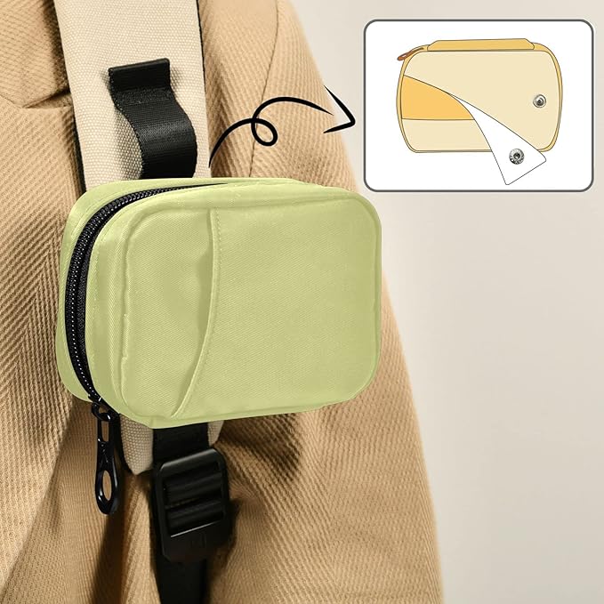 Naanle Pill Box 7 Day Case Travel Organizer Bag with Zipper Portable Compact Size for Vitamin Supplement Holder, Solid Color Chartreuse Yellow, 4.6 x 3.14 x 1.88 Inch, 0.12 kilograms, 1.0 Count