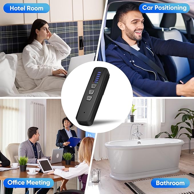 AI Hidden Camera Detector, Anti-Spy Camera Finder RF Signal & WiFi Scanner Hidden Devices Detector for GPS Trackers, 4 Modes for Hotel, Bathroom, Office, Car Travel Security (Black)