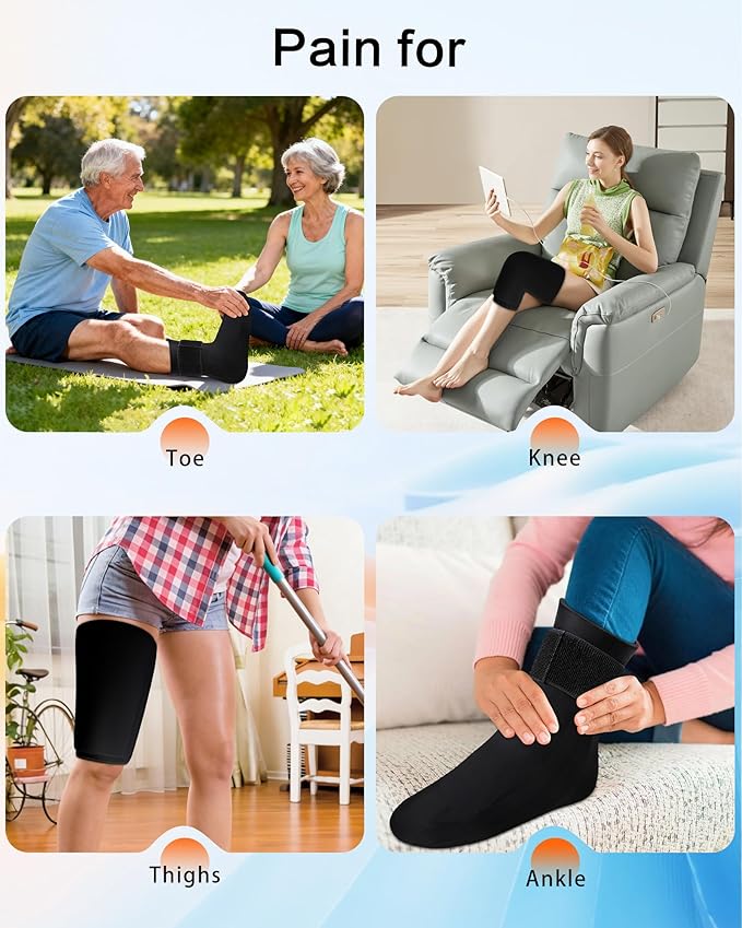 Ankle Ice Pack Wrap and Ice Pack for Knee, Reusable Hot/Cold Compression Therapy, for Soothe Plantar Fasciitis, Foot Pain Relief, for Knee Injuries and Pain Relief(Medium)