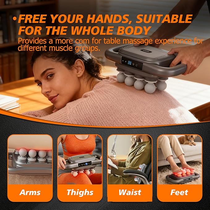 Massage Gun Deep Tissue with 16 Heads, 9 Modes & 9 Levels – Full Body Muscle Massager for Fascia, Electric Percussion Massager Gun for Muscles