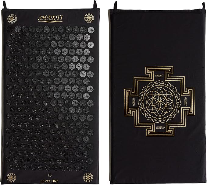 ShaktiMat Acupressure Mat for Relaxation, Massage Muscles, Aid Sleep & Unlock Inner Tension, Similar to Acupuncture, No Needles Required (Classic, Level 1, Shakti Black)