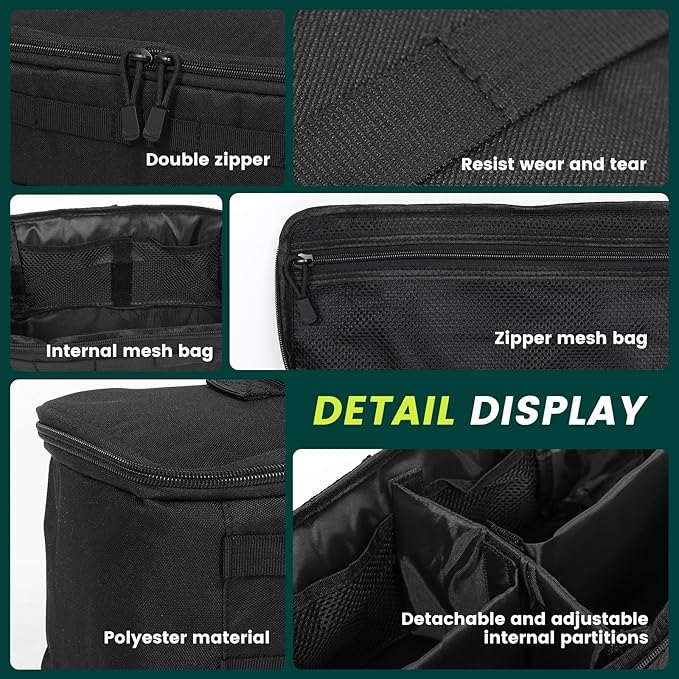First Aid Bag Empty,Travel Bag Empty Pill Box Organizer, Portable Travel Pill Bottle Organizer for Home Outdoor Emergency Traveling(black,13.78 x 5.91 x 4.72 in)