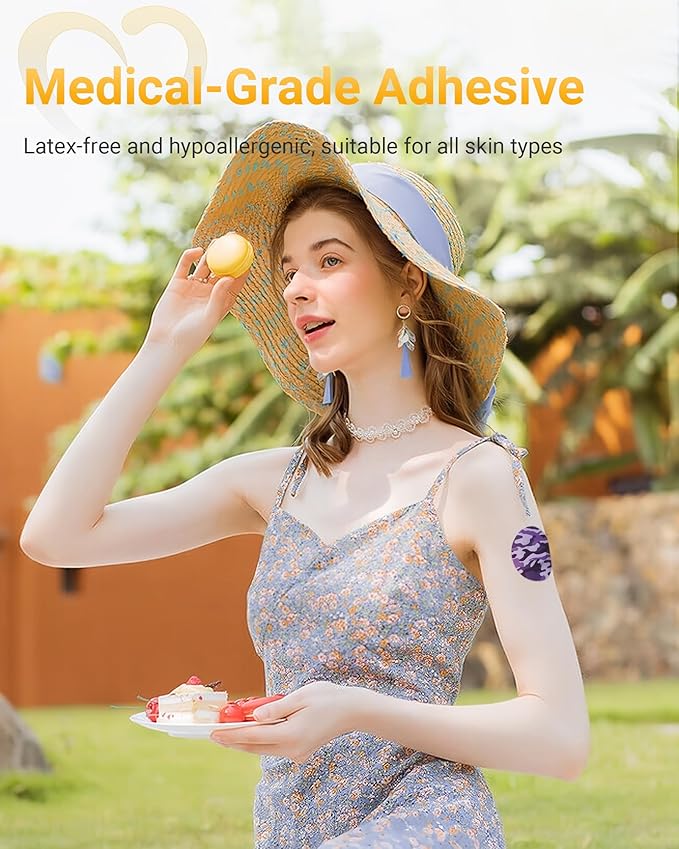 Libre 3 & Plus Protective Sensor Covers Waterproof, 10-Pack Amolyfe Adhesive Patches for Freestyle Libre 3 & Plus, Bump-Proof with Hard Cap, Breathable Medical 14-Day CGM Protection (Pink Camo)