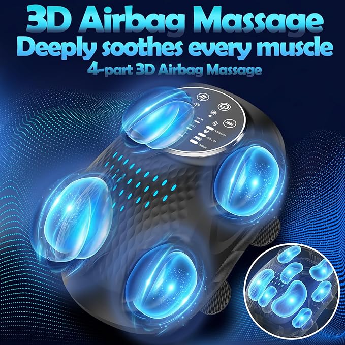 Electric Knee Massager, 3D Airbag Compression Knee Heating Massager, 3 Heating Levels, 3 Vibration Modes, LED Screen, Adjustable Straps, Gift for Men and Women