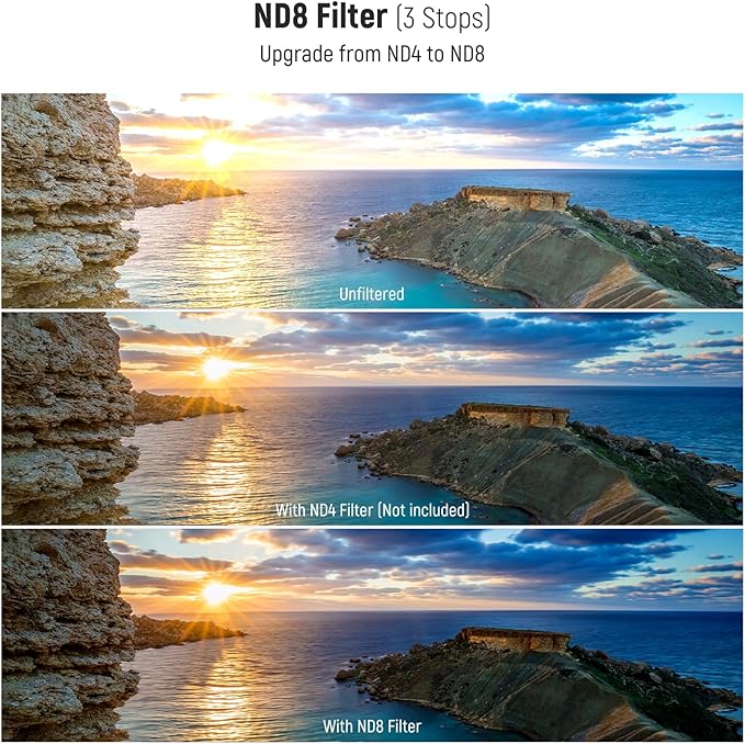 NEEWER 82mm UV/CPL/ND Lens Filter Kit, UV Protection + Circular Polarizing + Neutral Density (ND8) Camera Lens Filter Set with Multicoated Optical Glass, Slim Frame & Upgraded Foldable Storage Case