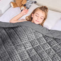 Grey Weighted Blanket Kids 10lbs, 40"x60", Breathable Cooling Minky Heavy Throw Blanket for 80-120lbs, Soft Winter Thick Big Blankets Weighted Comforter Gift for Sleeping