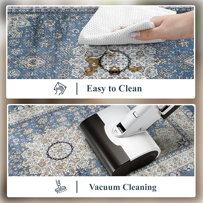 Collive Boho Kitchen Mat, Cushioned Anti Fatigue Kitchen Rug Set 2 Piece Non-Skid Waterproof Kitchen Mats for Floor, Comfort Heavy Duty Standing Mat for Kitchen, Laundry, Office, Desk