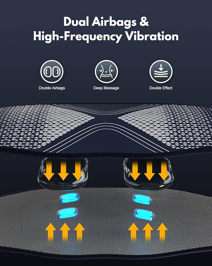 Lower Back Massager, Cordless Heating Pad for Back Pain Relief, with Advanced 3 Airbags Massage, 3 Vibration, 6 Heating Levels, Gifts for Women Men Mom Dad