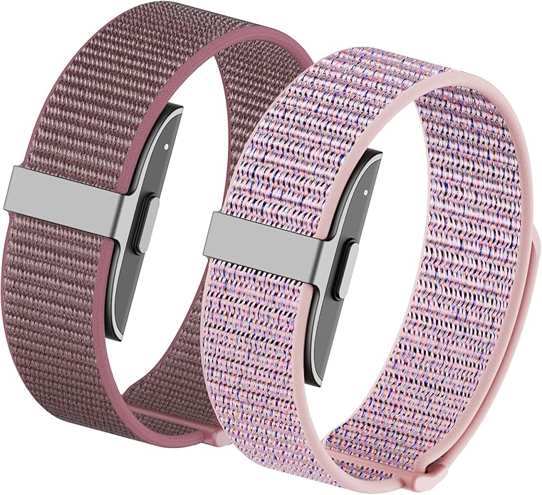 2 Pack Nylon Loop Sport Replacement Strap Compatible with Hume Band,Adjustable Soft Bands for Women Men,Breathable Lightweight Wristband for Fitness Tracker