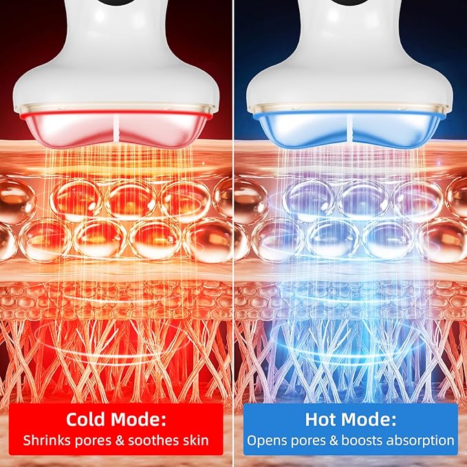 Red Light for Face & Neck Beauty Massager, 7-in-1 LED Gua Sha Sculptor,Microcurrent,Vibration for Face Neck Eye Lifting,Wrinkles,Puffiness,Firming Puffiness & Firming Skincare Tool Women's Day Gifts