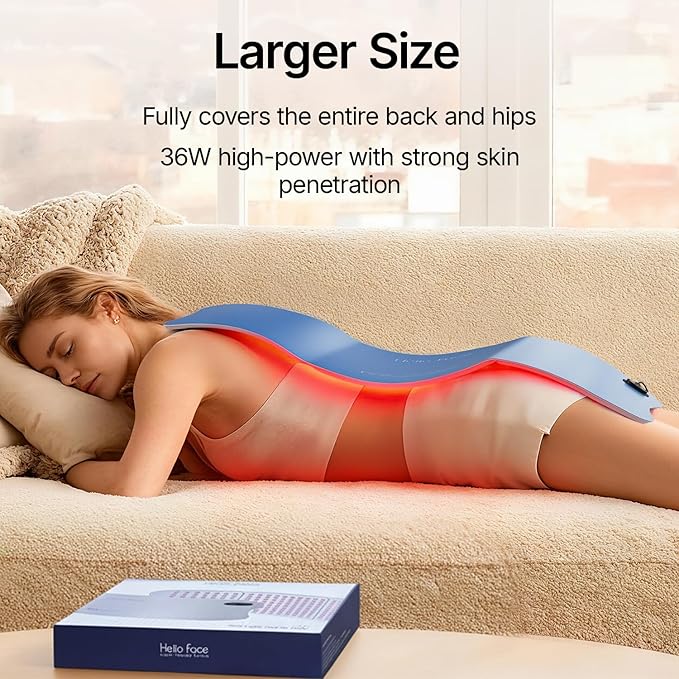 Large Red Light Therapy for Body, 264 Triple-Chip LEDs Red Light Therapy Mat Near Infrared 660nm & 850nm 30'' x 12'' for Full Body Pain Relief Joint Muscle 36W